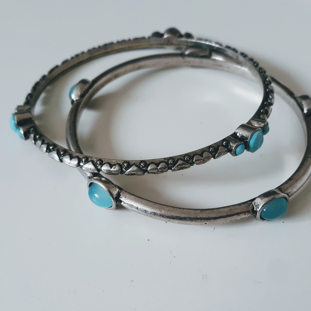 Set of silver bracelets-boho style